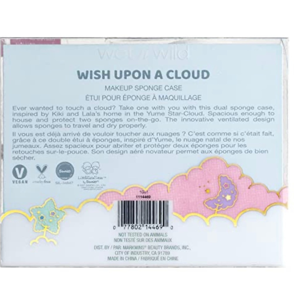 Wet n Wild Little Twin Stars Wish Upon A Cloud Makeup Sponge Case Holder - Picture 10 of 10